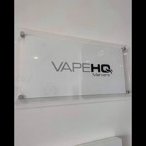 clear acrylic sign with printed vinyl 